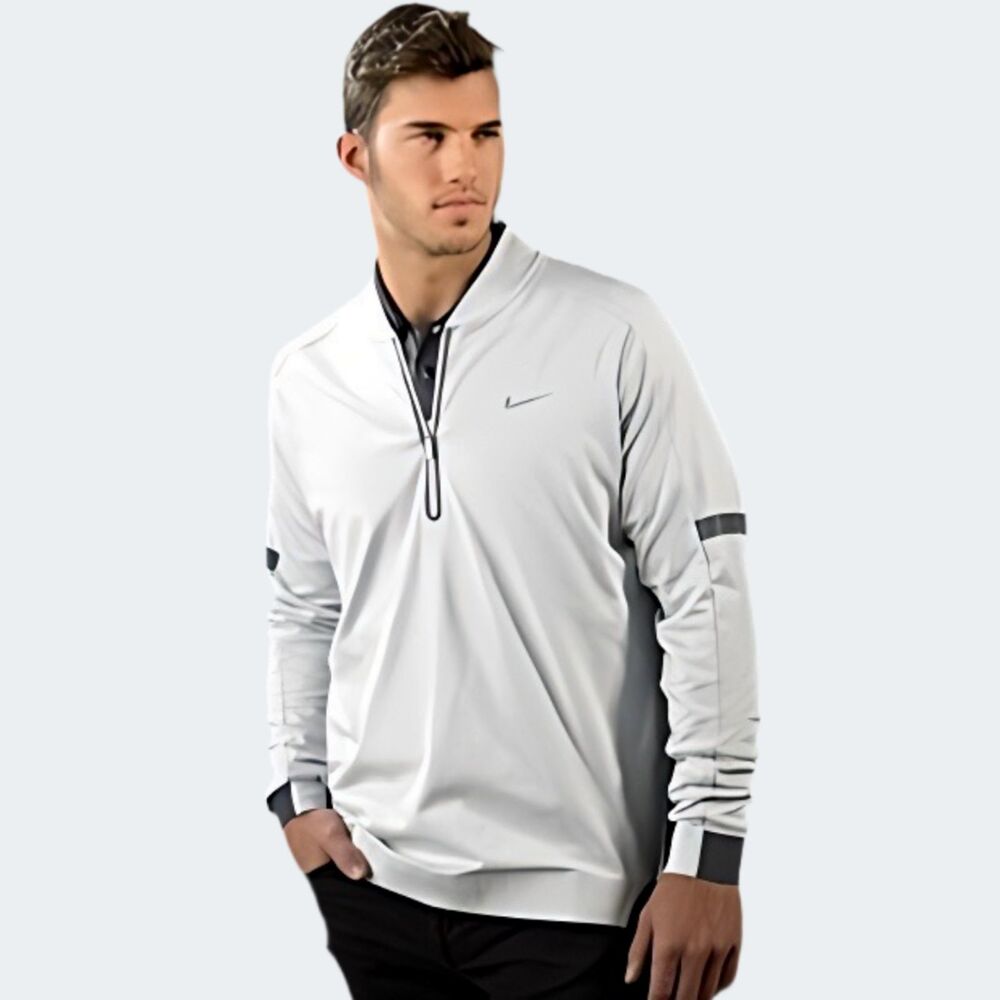 Nike Tiger Woods TW Tour Dri-FIT ADV Golf 1/4 Zip Pullover Gray Large